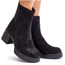 Damenstiefel aus Öko-Wildleder mit hohem Absatz, warmes Schwarz von Meriluna 8