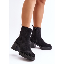 Damenstiefel aus Öko-Wildleder mit hohem Absatz, warmes Schwarz von Meriluna 6