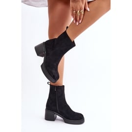 Damenstiefel aus Öko-Wildleder mit hohem Absatz, warmes Schwarz von Meriluna 2