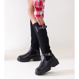 Schwarze Slip-On-Stiefel von Miste mit elastischem Obermaterial 2