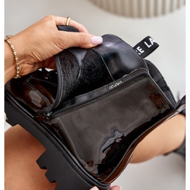 Lack-Arbeiterstiefel für Damen, isoliert, mit Aufschriften, Schwarz, Zinfrey 2