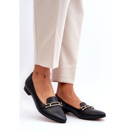 Zazoo 2885 Frauen -Leder -Ballerinas mit Dekoration schwarz 2