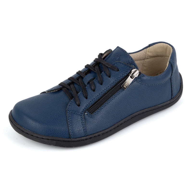 Olivier Minimalistische Barfuß-Lederschuhe für Damen, Modell 1243, Marineblau 1