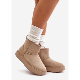 Damen-Schneestiefel mit Plateausohle aus Öko-Wildleder Beige Atteria 1