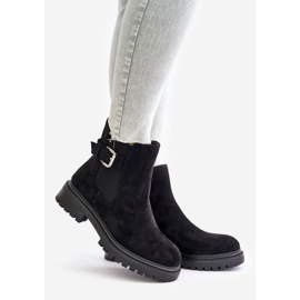 Isolierte Chelsea-Stiefel mit Reißverschluss und Schnalle, Black Kikiella schwarz 1