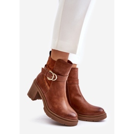 Damen-Stiefel mit hohem Absatz und isoliertem Camel-Inabelle-Reißverschluss braun 1