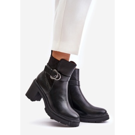 Damenstiefel mit hohem Absatz, warm, mit Reißverschluss, schwarz Inabelle 1