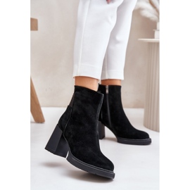 S.Barski Wildlederisolierte Stiefeletten mit hohem Absatz D&amp;A CR42-106 Schwarz 2