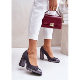 Wildleder-High-Heel-Pumps Laura Messi 2702 Grau 2