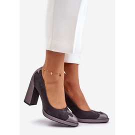 Wildleder-High-Heel-Pumps Laura Messi 2702 Grau 1