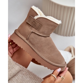 Leder-Wildleder-Schneestiefel mit Fell Vinceza 97951 Beige 2