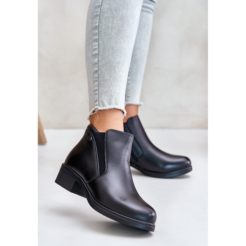 Low-Top-Stiefel mit Fell, Vinceza 85150 Schwarz 2