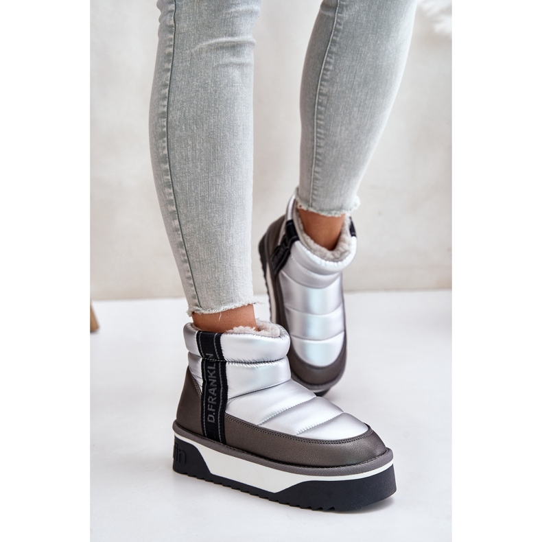 Niedrige Schneestiefel mit dicker Sohle D.Franklin DFSH371010 Silber grau 2