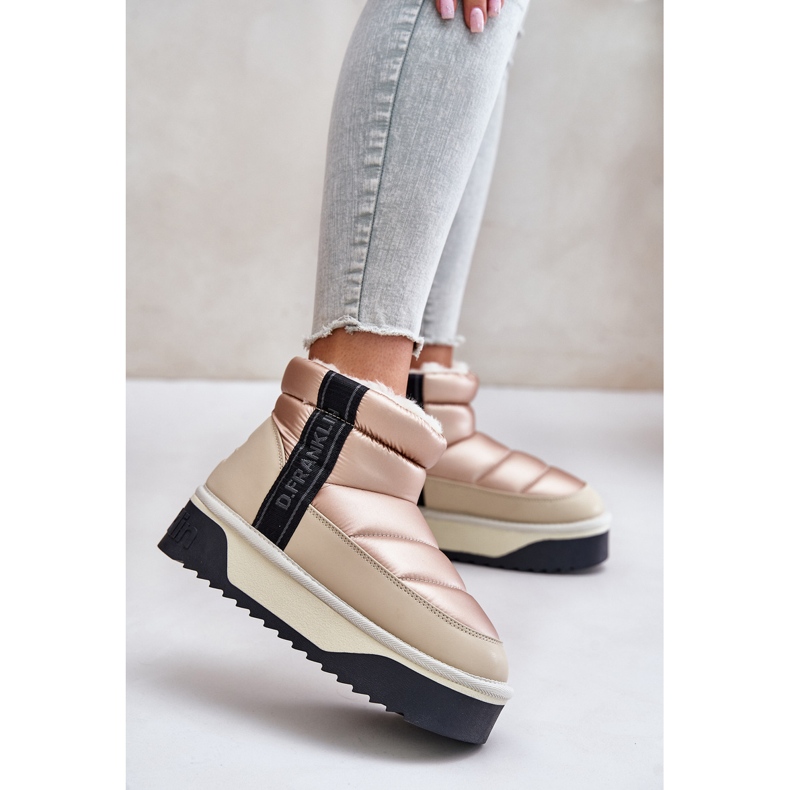 Niedrige Schneestiefel mit dicker Sohle D.Franklin DFSH371010 Beige 2