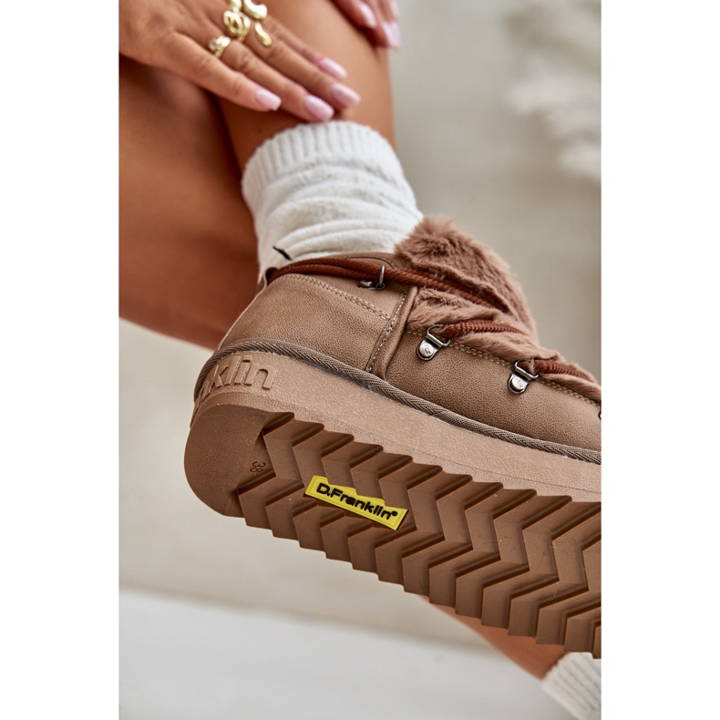 Niedrige Plateau-Schneestiefel mit Fell D.Franklin DFSH370011 Braun 2