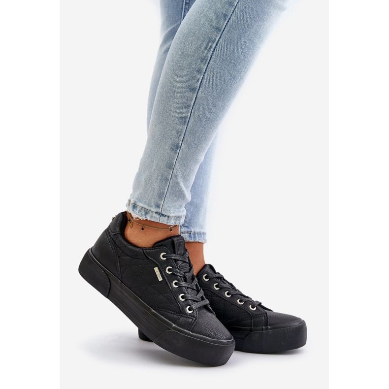 Isolierte Plateau-Sneaker für Damen Big Star OO274A465 Schwarz 1