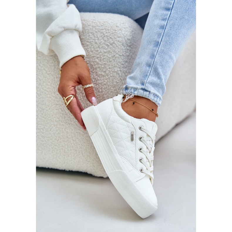 Isolierte Plateau-Sneaker für Damen Big Star OO274A464 Weiß 2