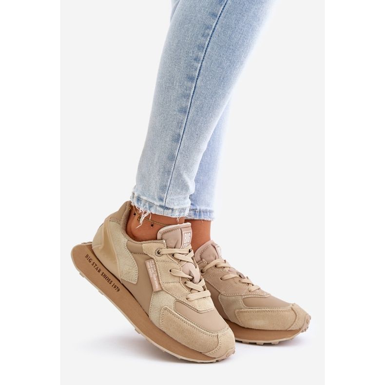 Damen-Ledersneaker Big Star OO274564 Hi-Poly System Beige 1