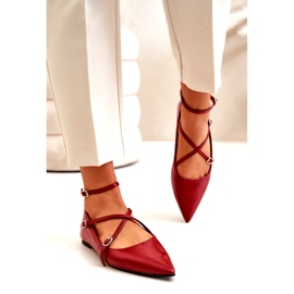 STEPHAN Frauen Ballerinas mit Burgund rot 1