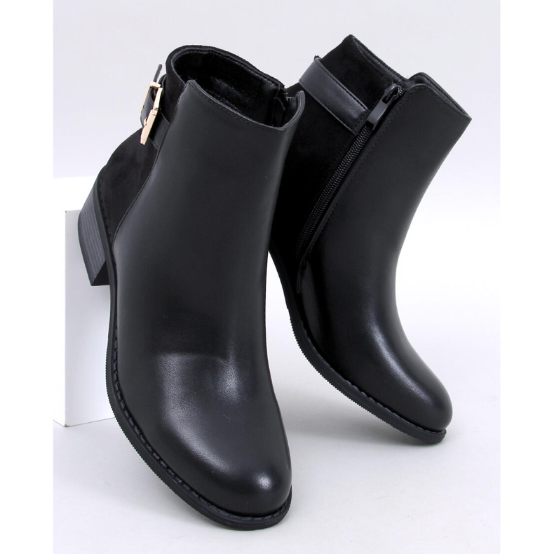 Gammes Schwarze Damen-Chelsea-Stiefel aus genarbtem Wildleder 1