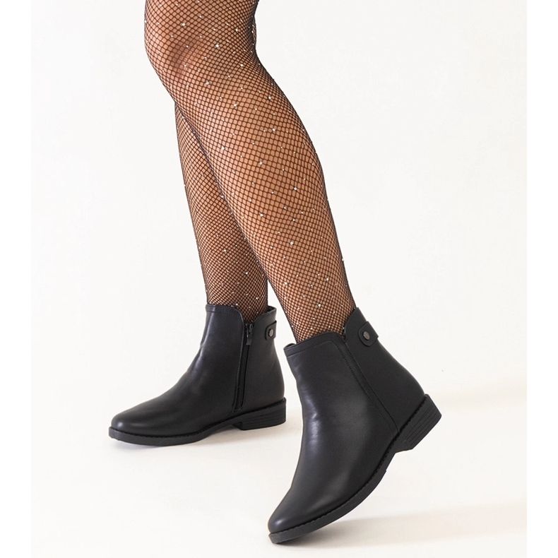 Schwarze klassische Stiefeletten aus Pereia-Öko-Leder 1