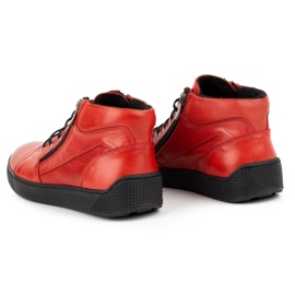 Kampol Herren isolierte Lederschuhe 120KAM rot 4