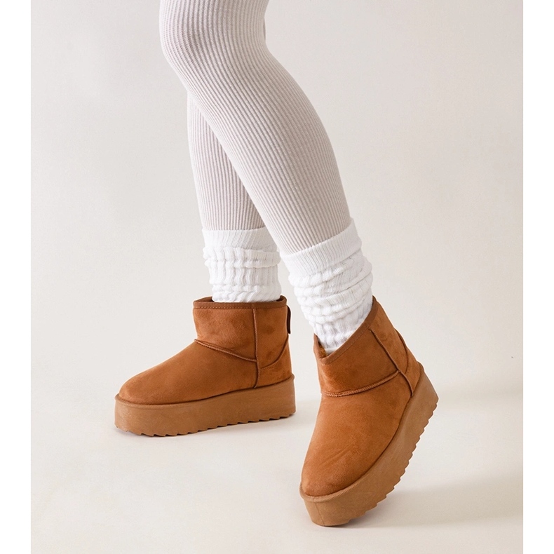 Braune, lässige Schneestiefel mit hohem Plateau von Thaisa 1