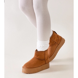Braune, lässige Schneestiefel mit hohem Plateau von Thaisa 2