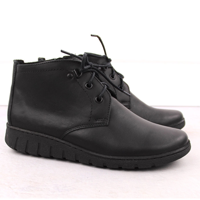 Isolierte Damen-Stiefeletten aus Leder, schwarz Helios 501 2