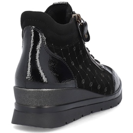 Rieker Damen-Lederstiefel, Lackleder Remonte R0773-04 schwarz 2