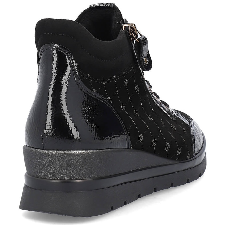 Rieker Damen-Lederstiefel, Lackleder Remonte R0773-04 schwarz 2