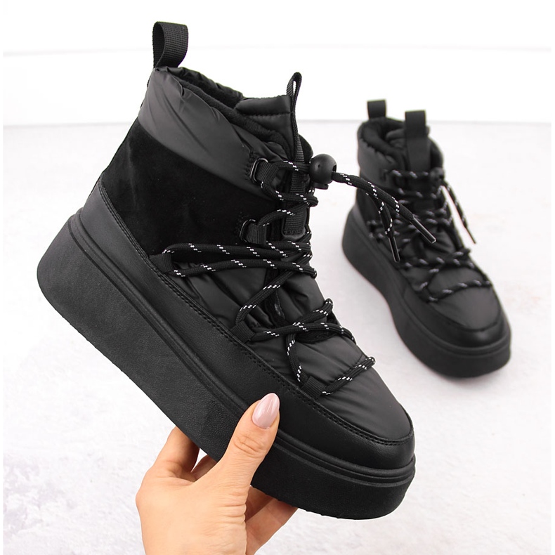 Damen-Schneestiefel auf der Plattform, schwarz Potocki 72302 1