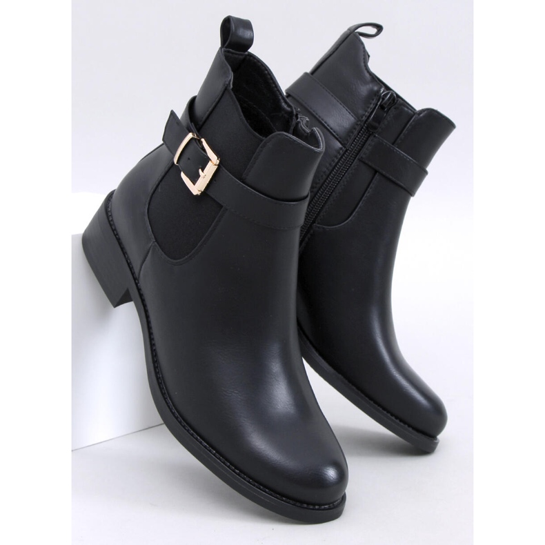 Saroni Schwarze klassische Chelsea-Stiefel für Damen 1