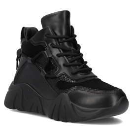 Filippo DBT6367/24 Bk Leder-Plateaustiefel, schwarz 1