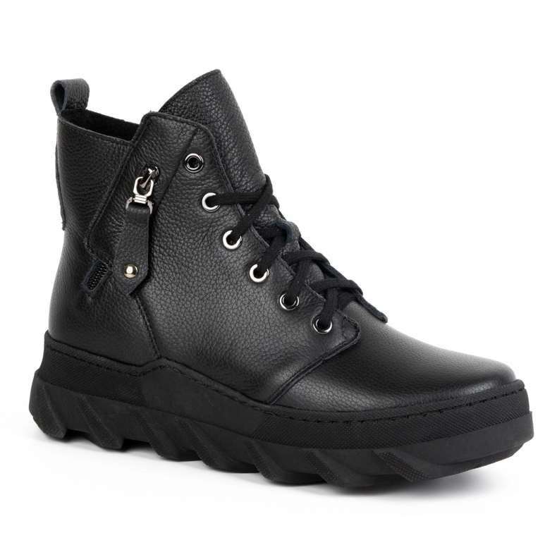 Olivier Isolierte Damen-Winterstiefel aus Leder 1222 schwarz 1