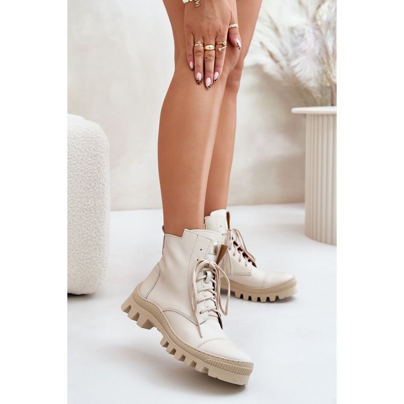 Zazoo 2831 Damenstiefel aus Naturleder, Hellbeige 2