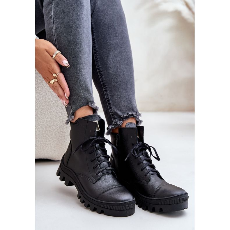 Zazoo 2831 Damenstiefel aus Naturleder, Schwarz 2