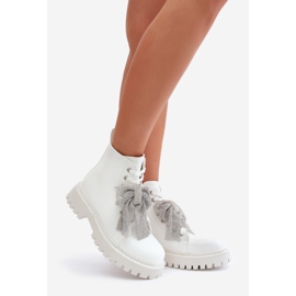 Damenstiefel mit Schleife, weißes Ocenttia 1