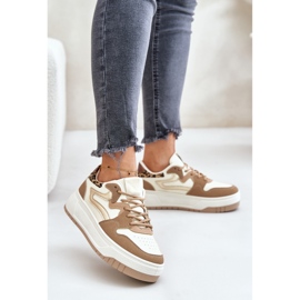 Leoparden-Sneakers für Damen, Beige, Henizore 2