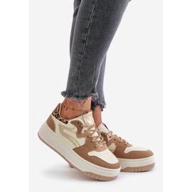 Leoparden-Sneakers für Damen, Beige, Henizore 1