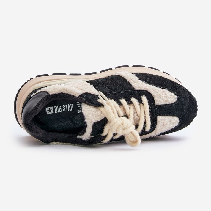 Damen-Sneaker aus isoliertem Leder Big Star OO274A318 HI-POLY-System Schwarz 2