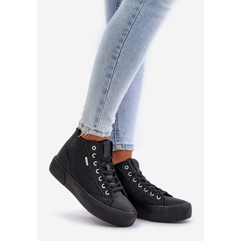 Isolierte Damen-Sneaker mit Nähten Big Star OO274A480 Schwarz 1