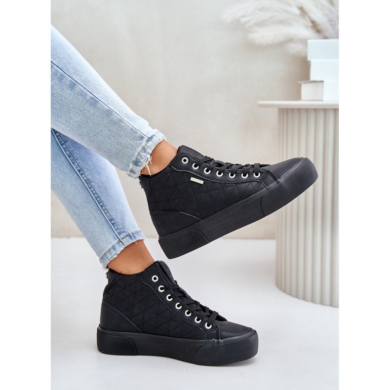 Isolierte Damen-Sneaker mit Nähten Big Star OO274A480 Schwarz 2