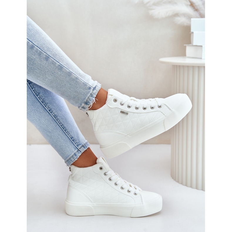 Isolierte Damen-Sneaker mit Nähten Big Star OO274A479 Weiß 2