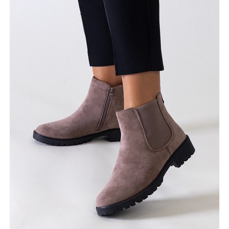 Braune, klassische Freizeitstiefeletten aus Salara-Öko-Leder 1