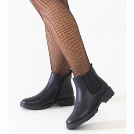 Schwarze, klassische Freizeitstiefeletten aus Salara-Öko-Leder 1