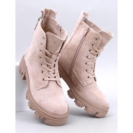 Healy Beige Schnürstiefeletten mit dicker Sohle 1