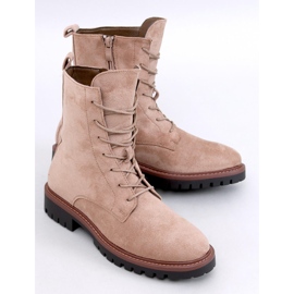 Simmer Khakifarbene Schnürstiefeletten aus Wildleder beige 1