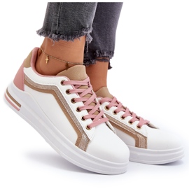 Frauensportarten schleicht sich mit beige Glitzer weiß 9