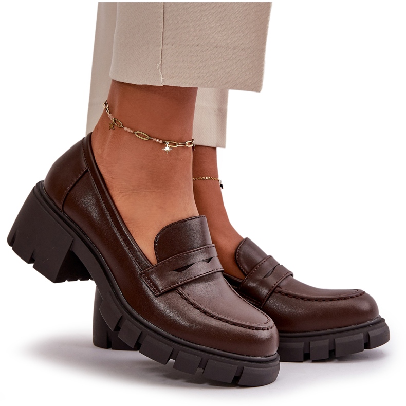 Cm Paris Damen-Schuhe mit niedrigem Absatz aus Öko-Leder, Dunkelbraun 8